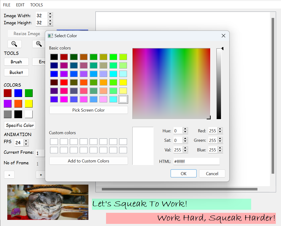 Sprite Editor Color Picker